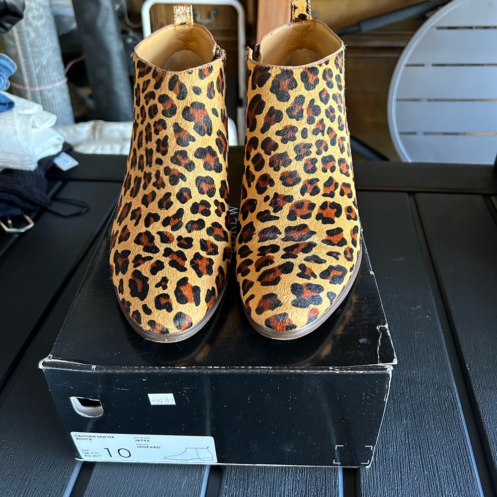 J crew leopard booties